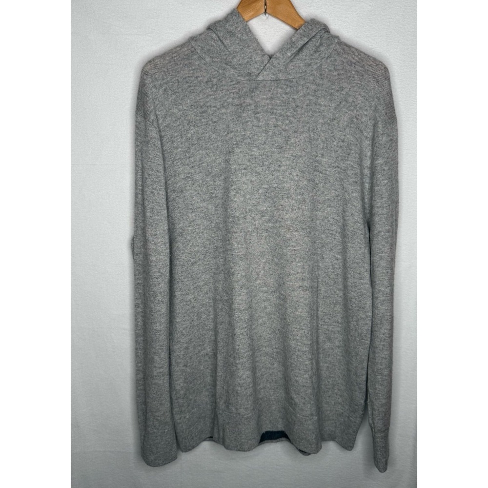 ASHER Golf Sero Cashmere‎ Hoodie Gray Wool Cashmere Sweater XL Luxury Minimalist